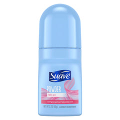 Desodorante Suave para mujer, empaque frontal mostrando fragancia polvo fresco para todo el día.