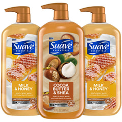 Suave gel de ducha Leche y Miel, ideal para una limpieza suave y hidratación diaria.