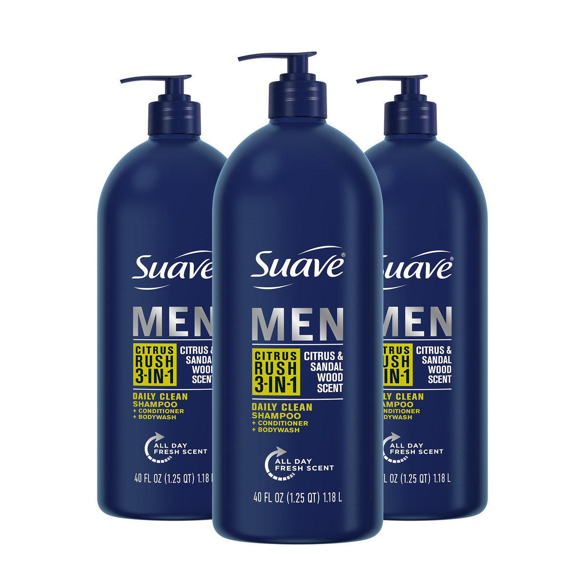 Suave 3en1 Citrus Rush: botella-vertido para inicio de ducha refrescante
