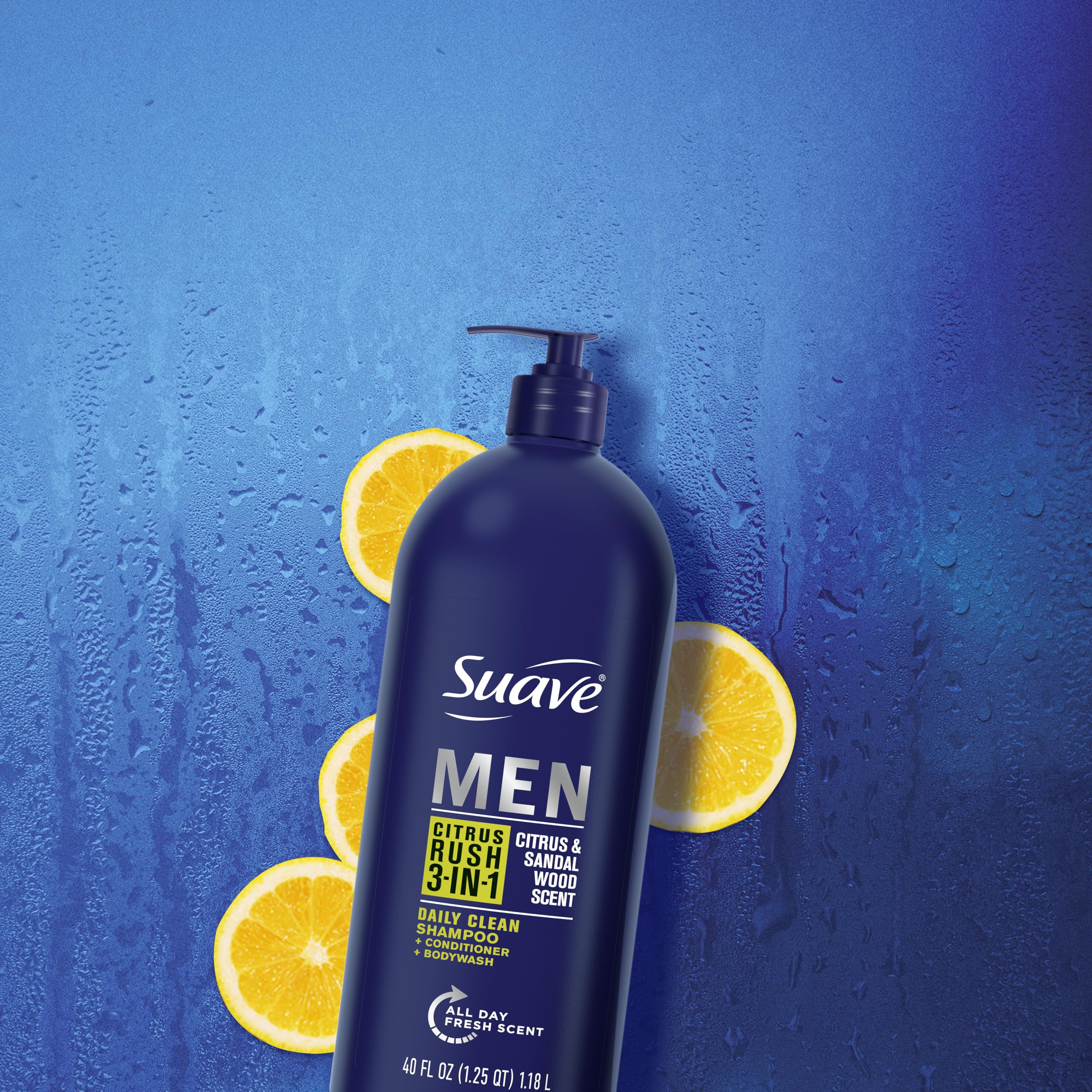 Suave 3en1 Citrus Rush textura-cremosa facilita el enjuague