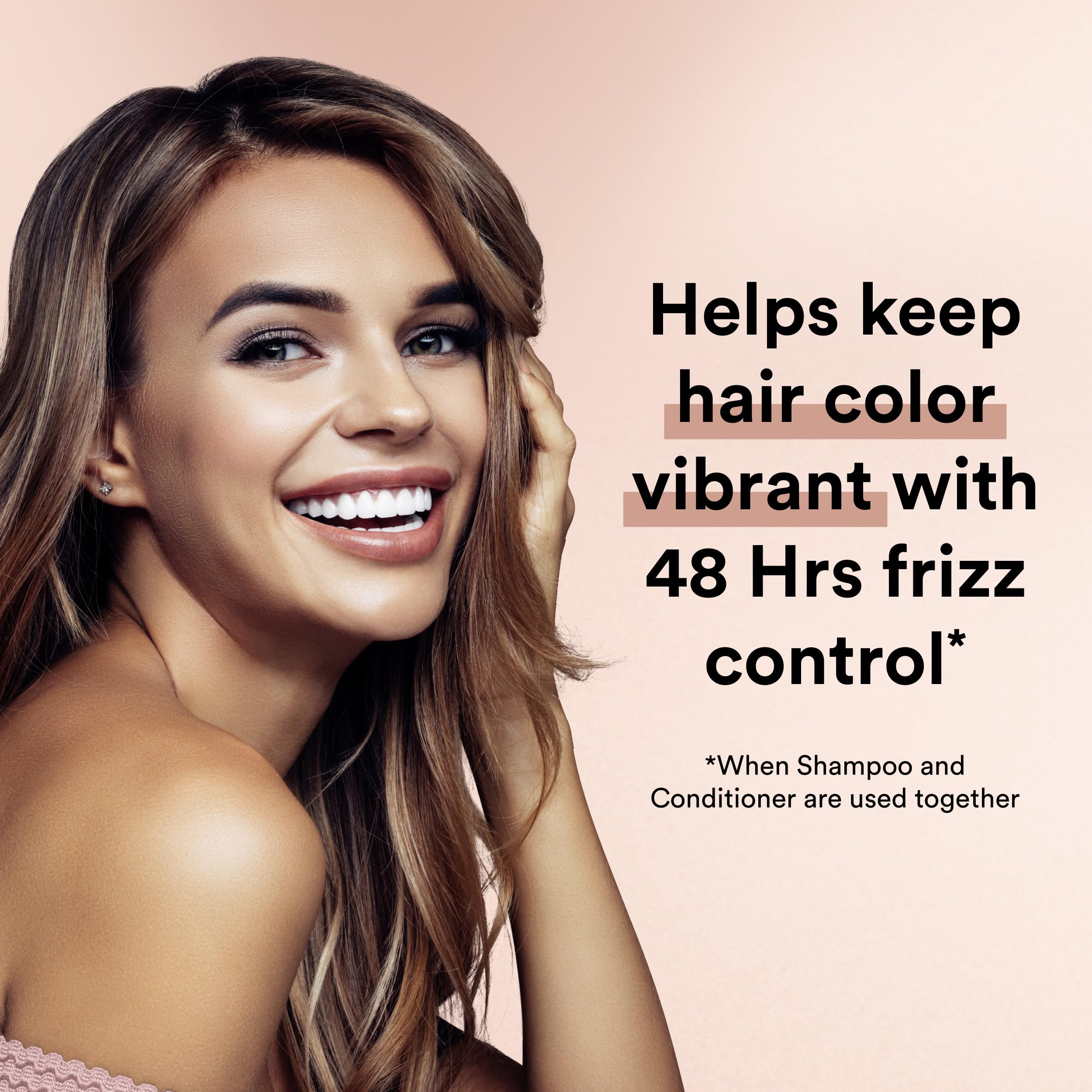 Suave Keratin Infusion conditioner application demonstrates detangling and frizz control.