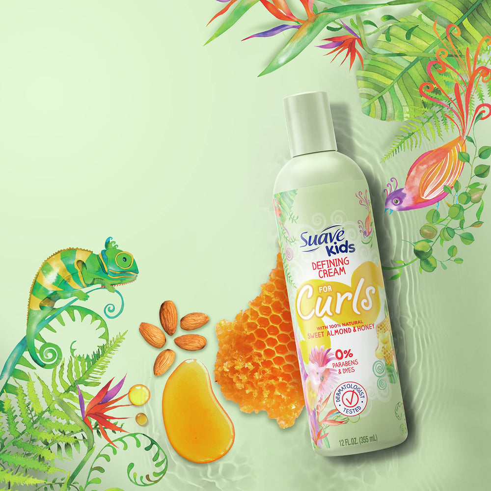 Producto dermatológicamente probado para rizos infantiles de Suave Kids.