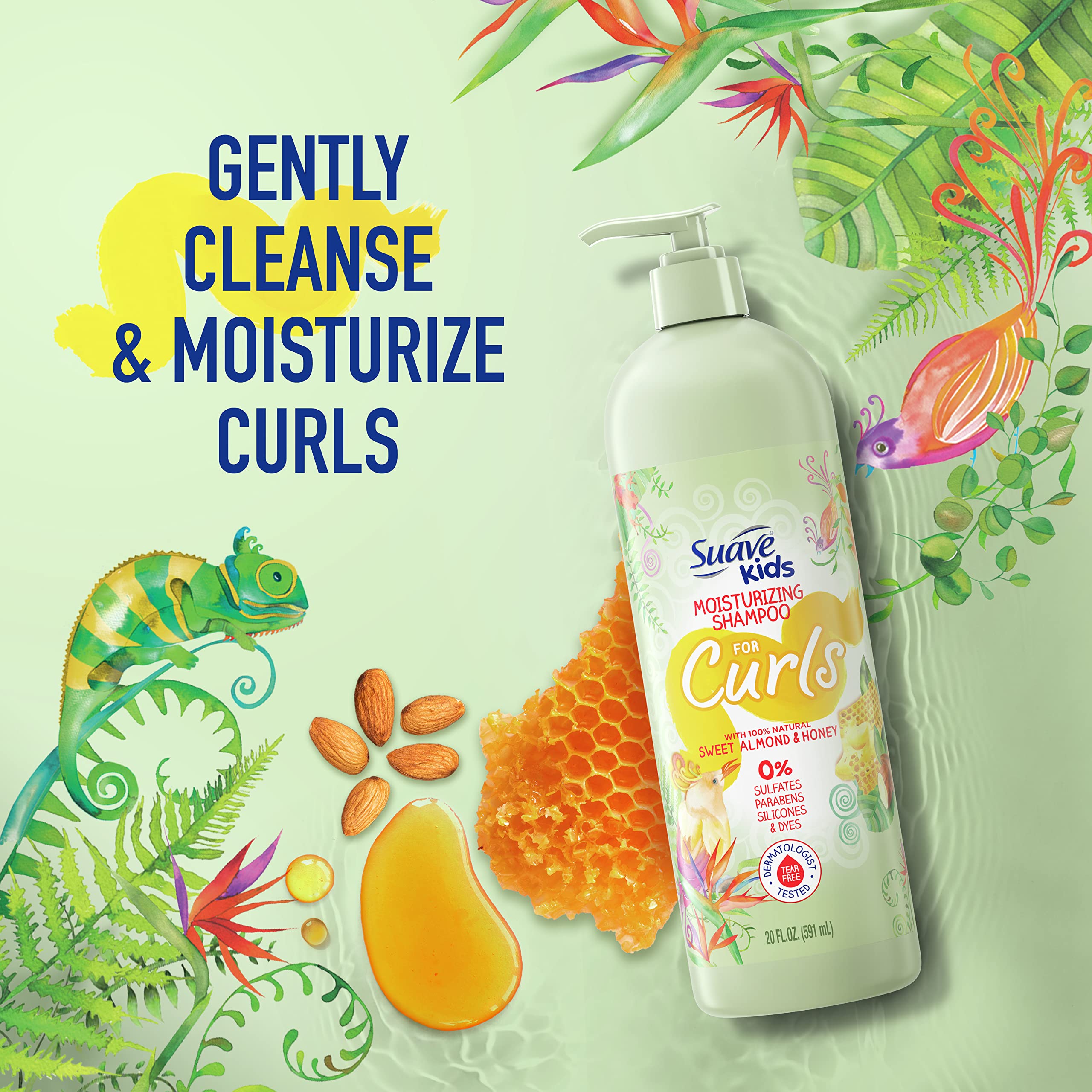 Aplicación suave de Suave Kids Naturals genera espuma ligera.