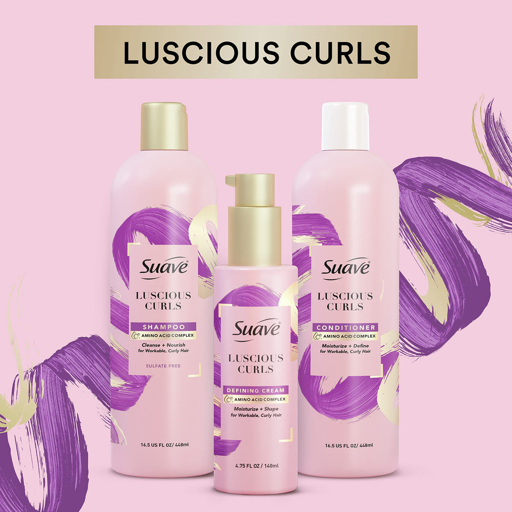 Textura cremosa de Suave Luscious Curls para rizos más suaves.