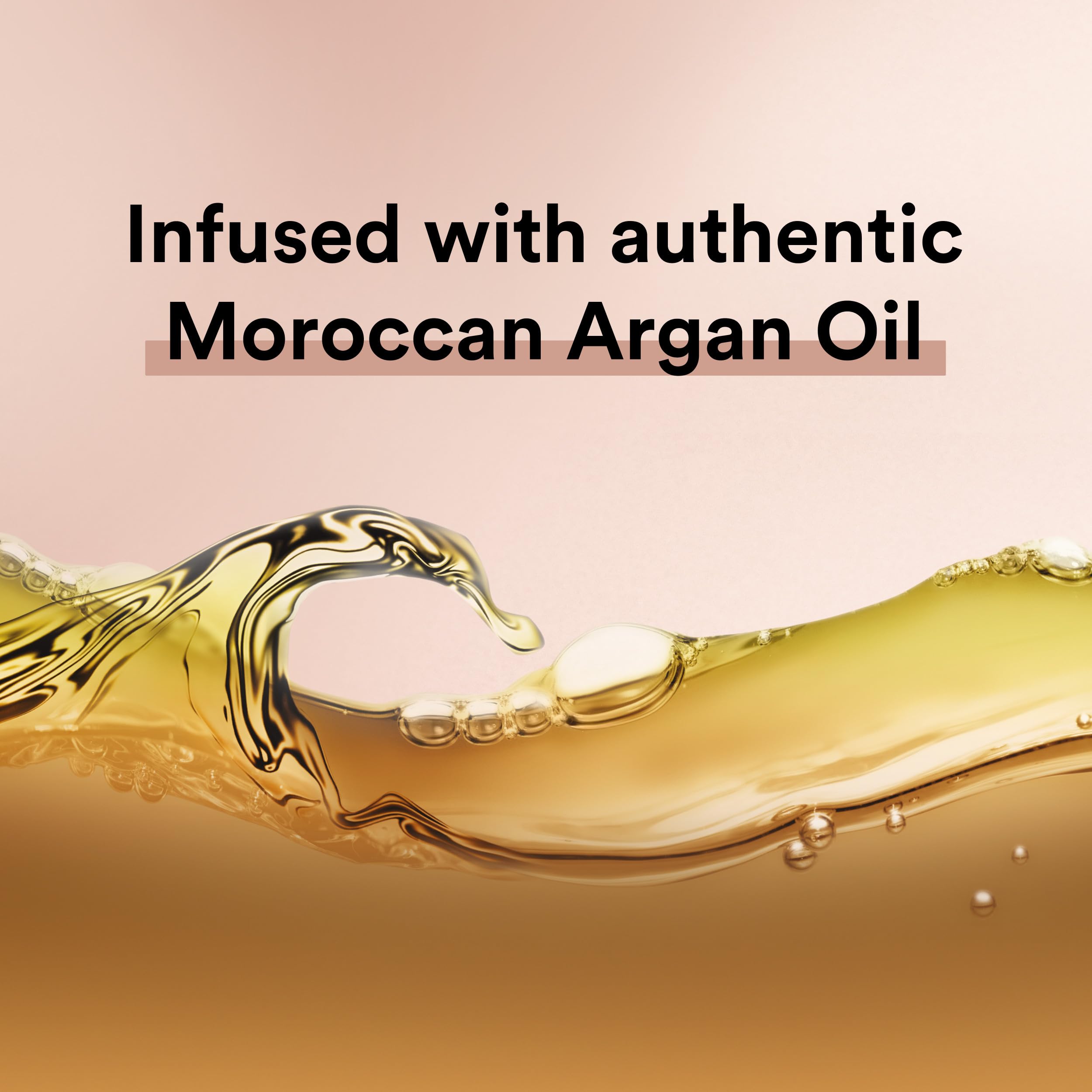 Suave Moroccan Oil Infusion frizz-control formula for smoother style.