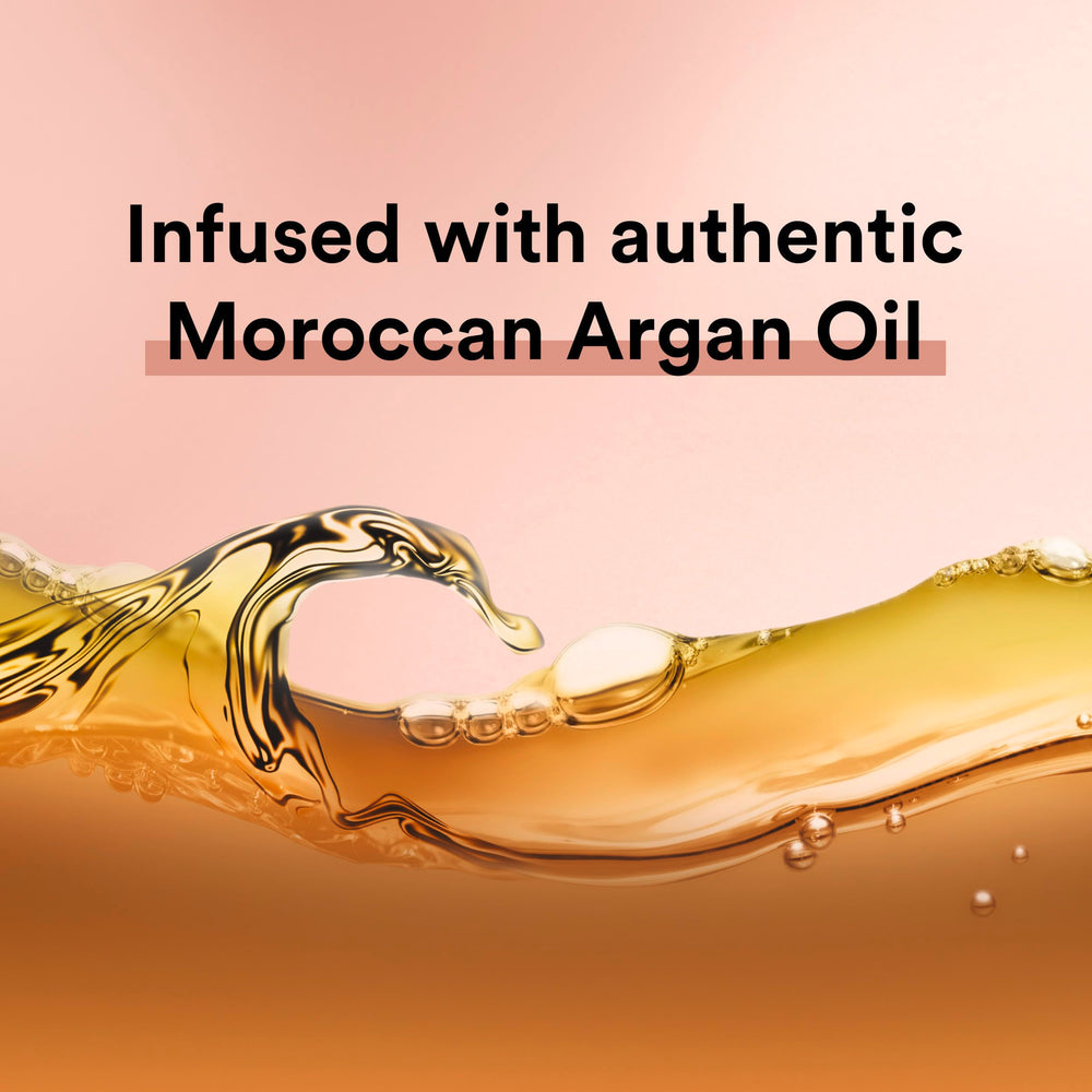 Suave Moroccan Oil Infusion frizz-control formula for smoother style.