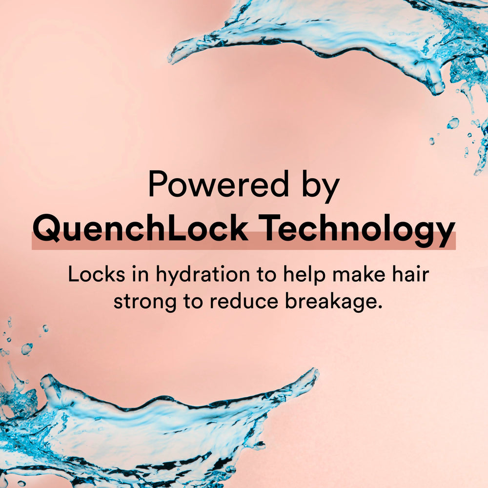 Suave Moroccan Oil Infusion QuenchLock micro-moisturizing particles hydrate.