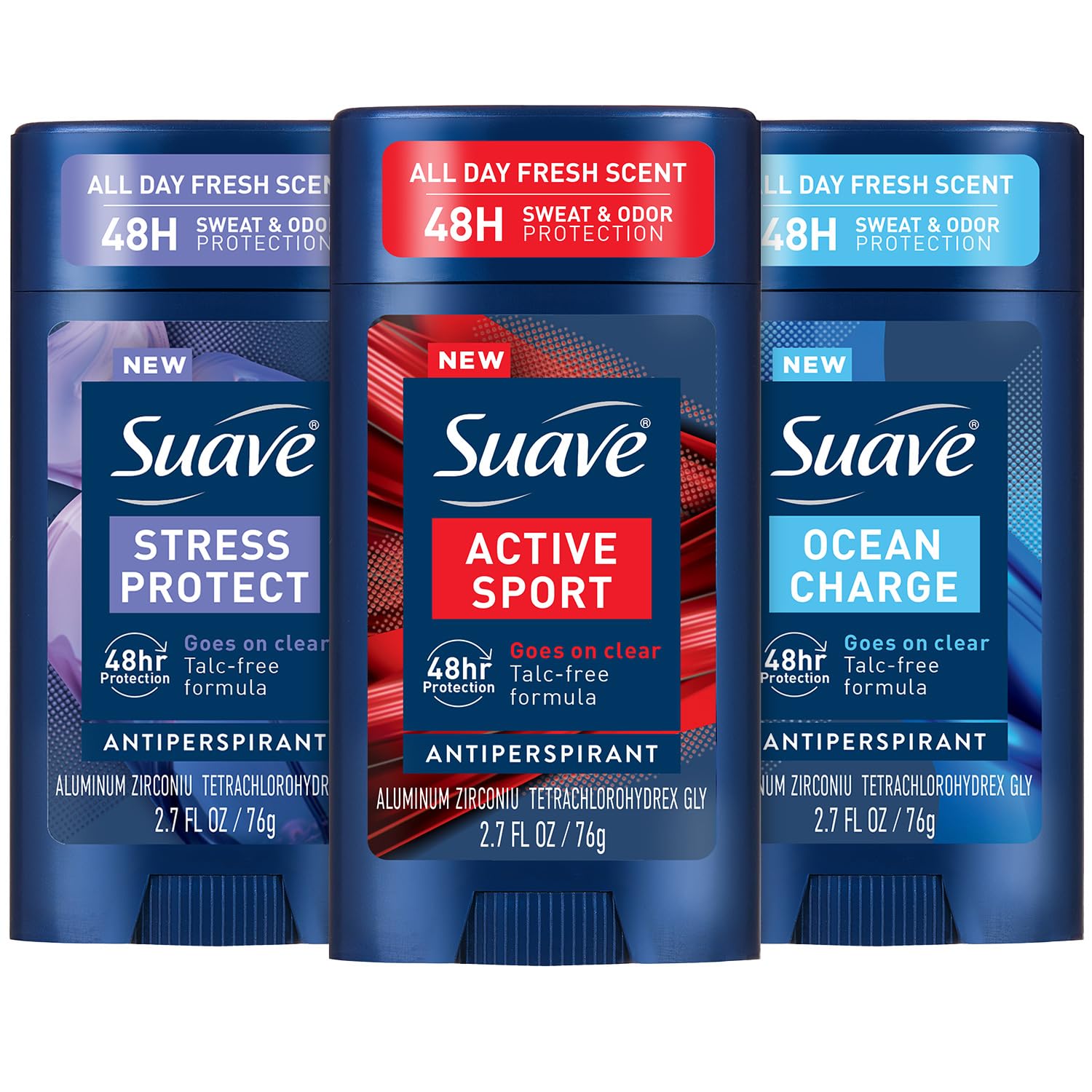 Suave Pack 3 antiperspirante para hombre en empaque, ideal para comparar opciones