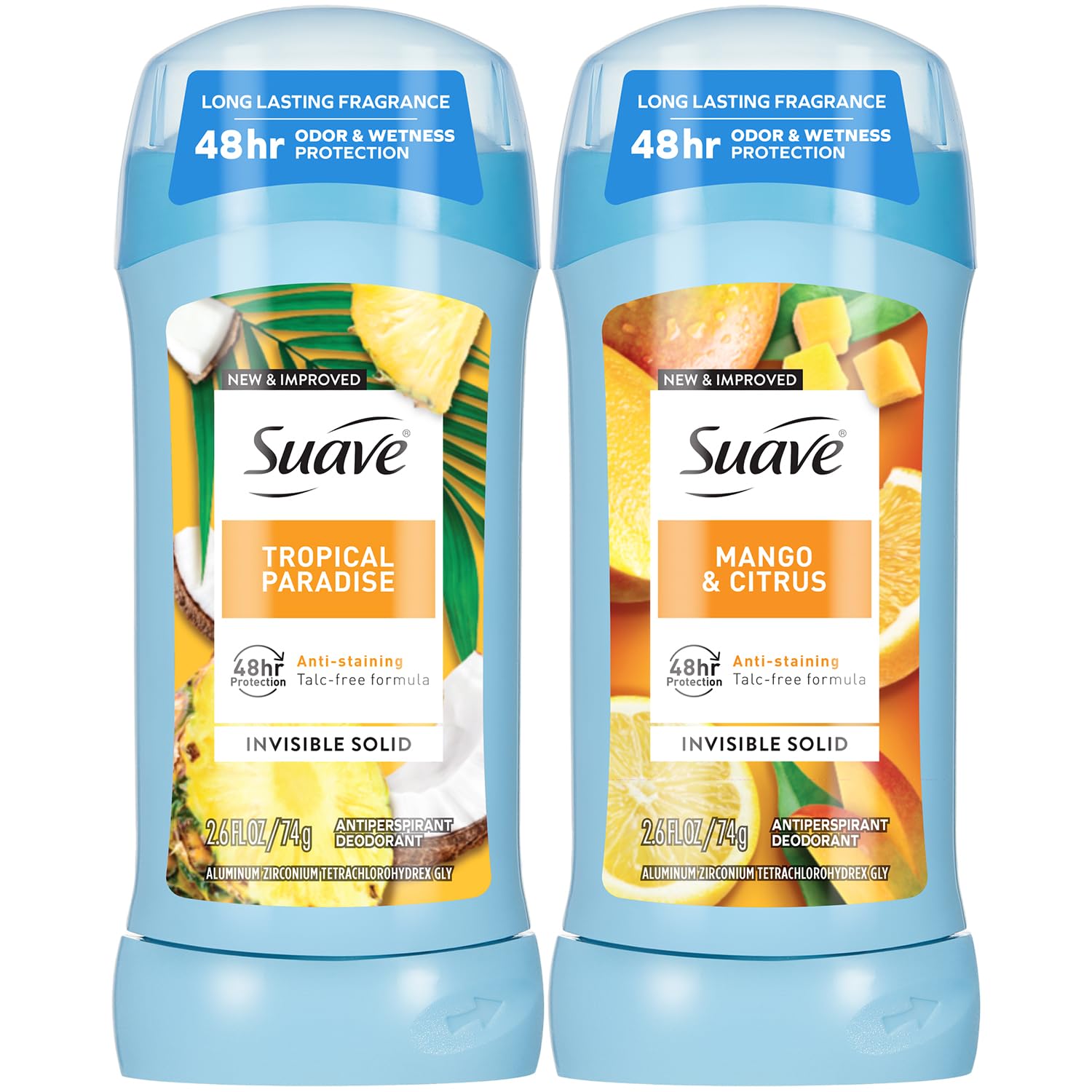 Desodorante Suave para mujeres, barra invisible con aroma tropical para uso diario.