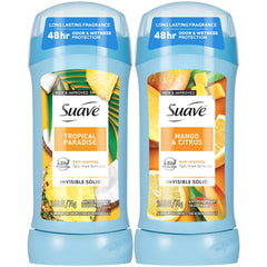 Desodorante Suave para mujeres, barra invisible con aroma tropical para uso diario.