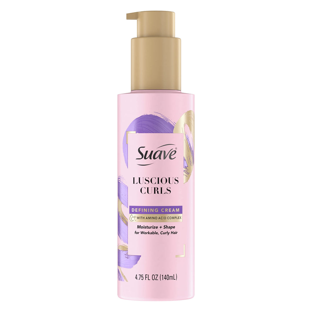 Suave Pink Luscious Curls, crema definición-rizos, hidrata y define para rizos manejables.