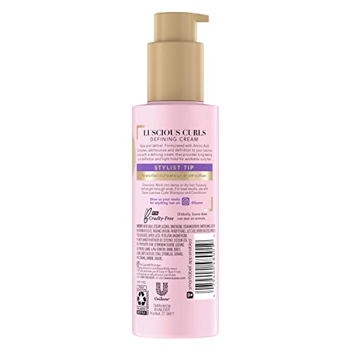 Suave Pink Luscious Curls, rizados-brillo-natural, aporta brillo suave sin peso.