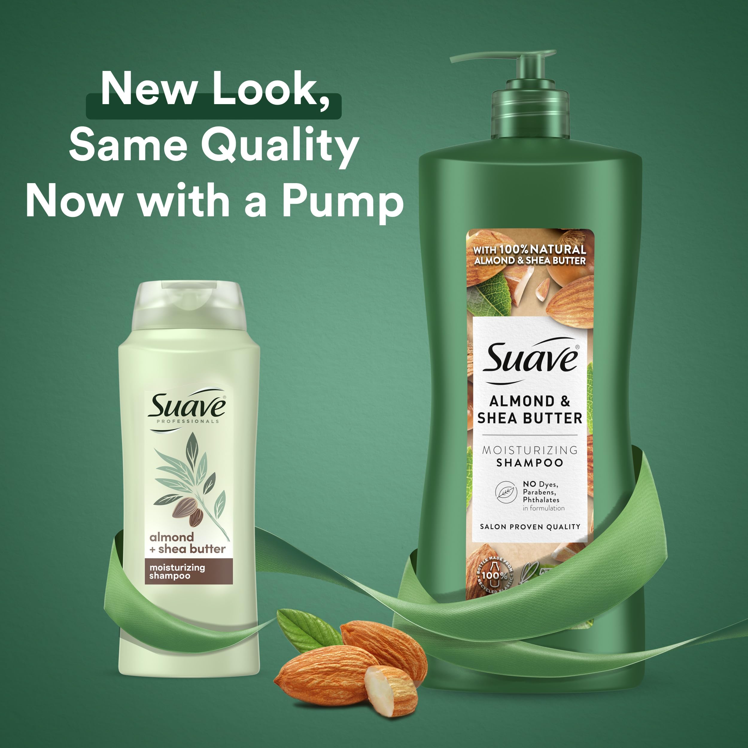 Suave Professionals Almendra y Mantequilla de Karité, ingredientes naturales al detalle, cabello más suave.