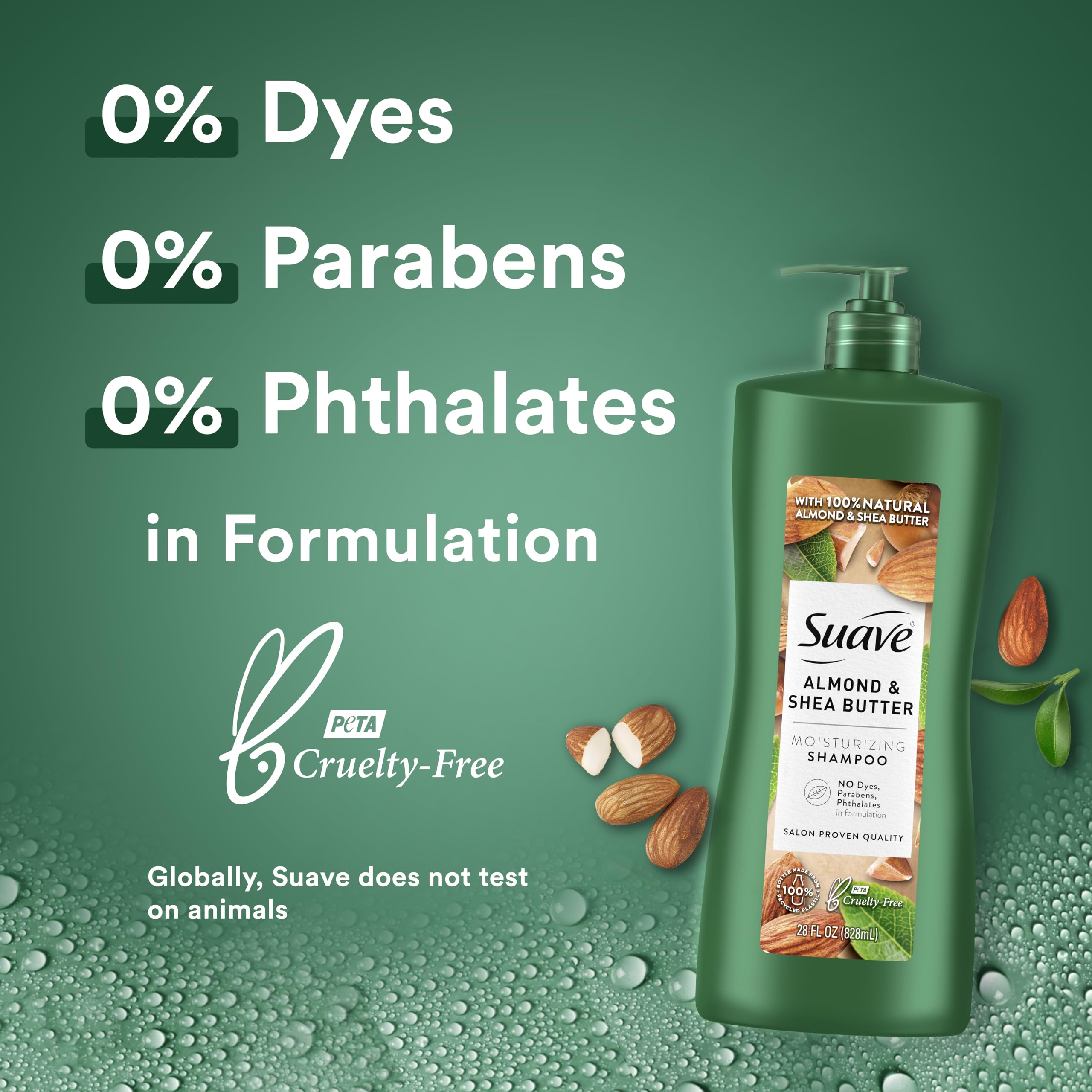 Suave Professionals Almendra y Mantequilla de Karité, sin parabenos, cuidado suave y seguro para cabello.