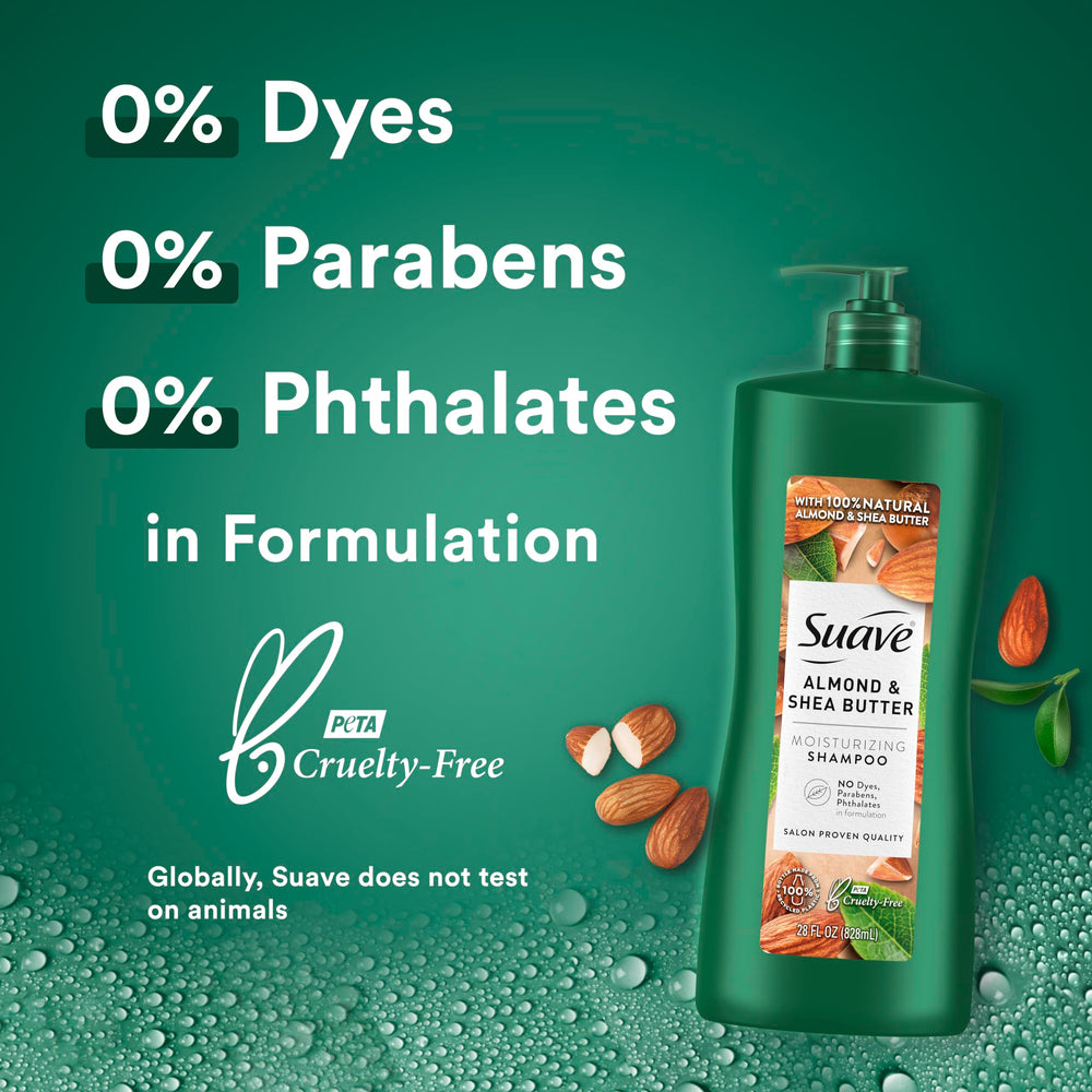 Suave Professionals Almendra y Mantequilla de Karité, sin parabenos, cuidado suave y seguro para cabello.