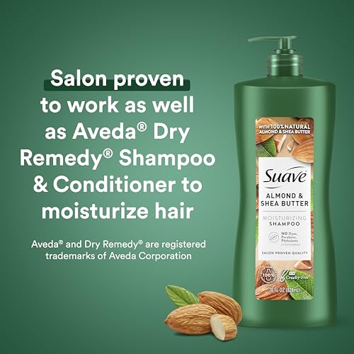 Suave Professionals Almendra y Mantequilla de Karité, sin tintes, fórmula limpia para uso diario.