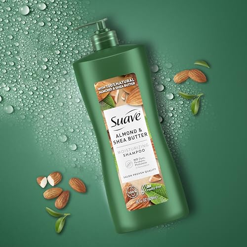 Suave Professionals Almendra y Mantequilla de Karité, uso diario, cabello nutrido tras cada lavado.