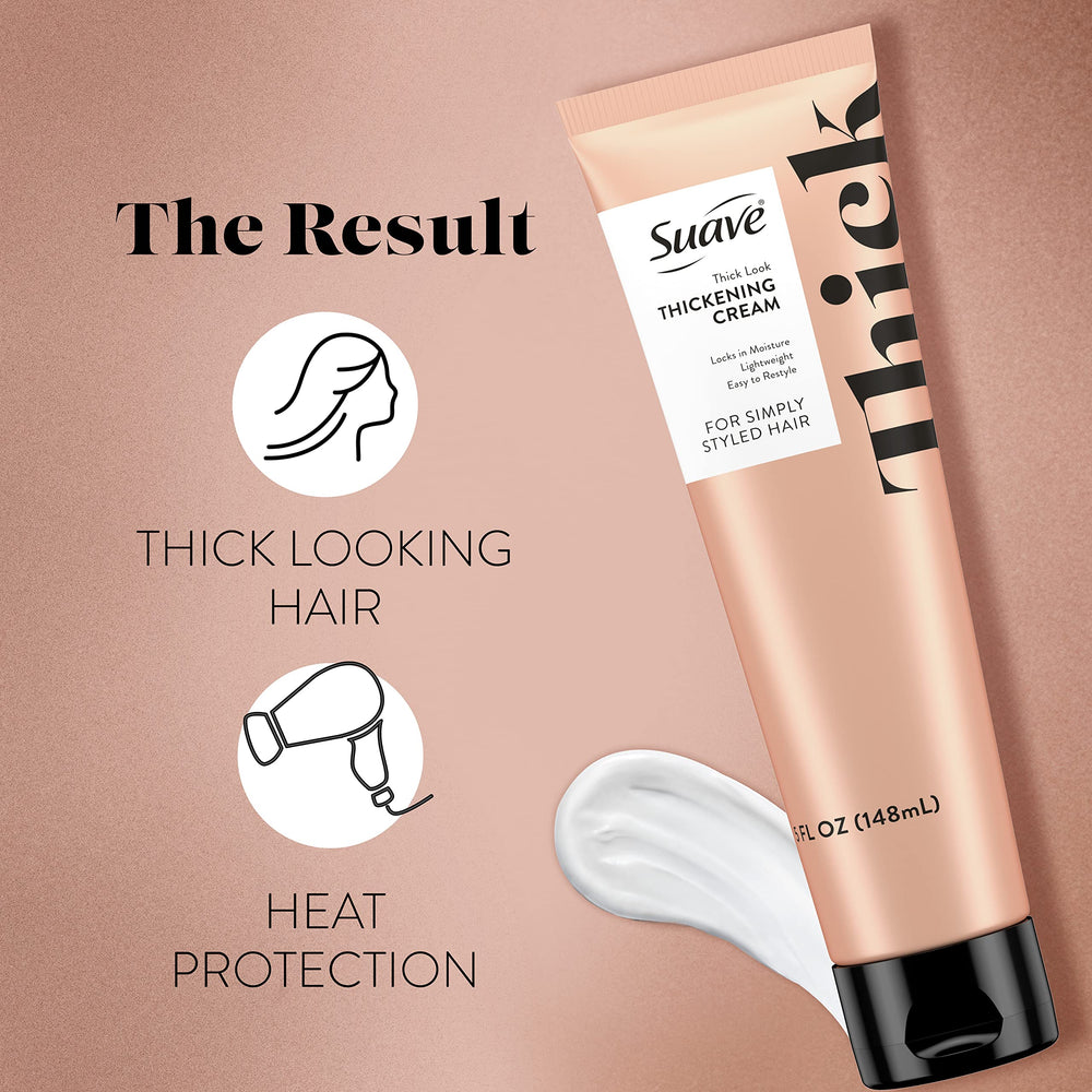 Protección de calor integrada en Suave Simply Styled para peinados diarios.