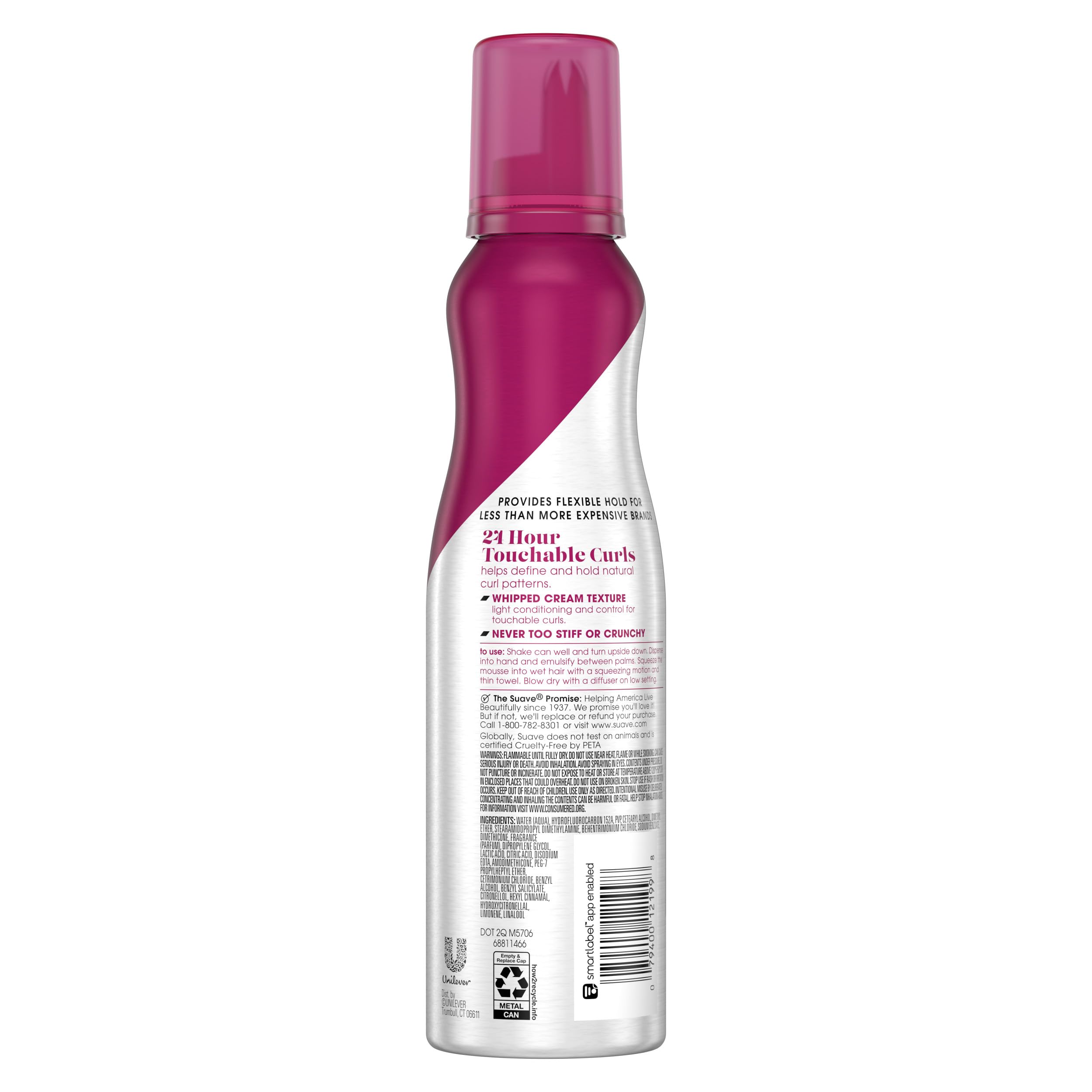 Mousse batido de Suave: rizos definidos y con movimiento natural.