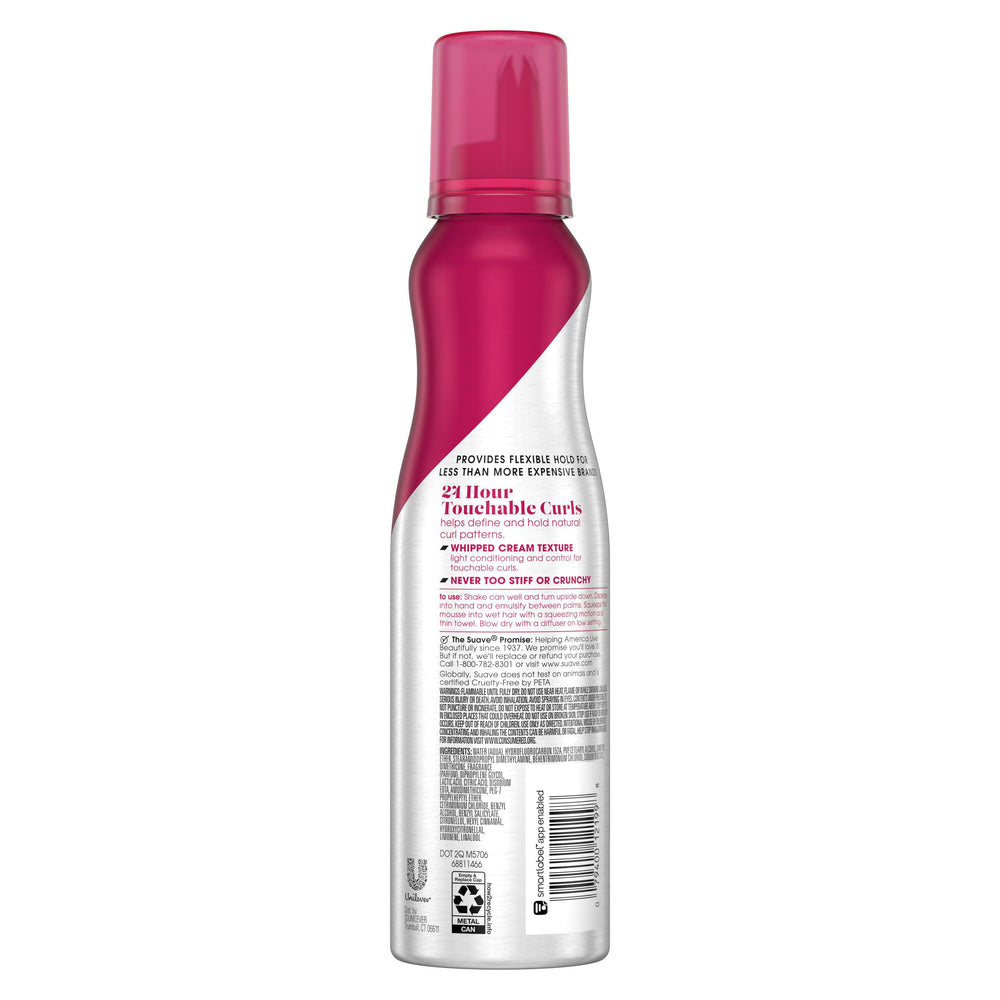 Mousse batido de Suave: rizos definidos y con movimiento natural.