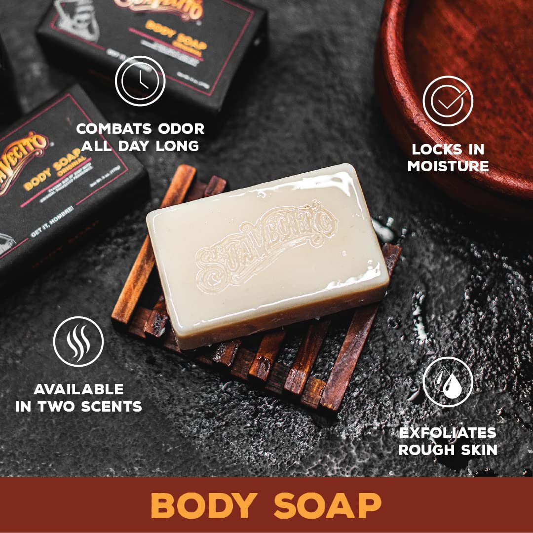 Aroma masculino suave complementa la rutina de cuidado.