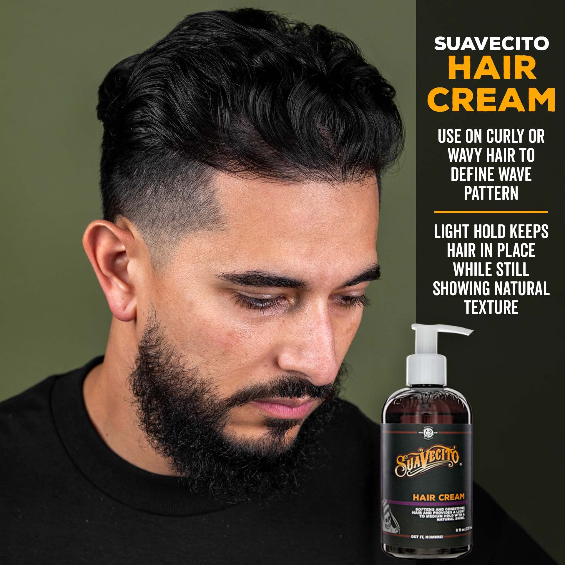 Suavecito Crema para Peinar, aroma barbershop clásico.