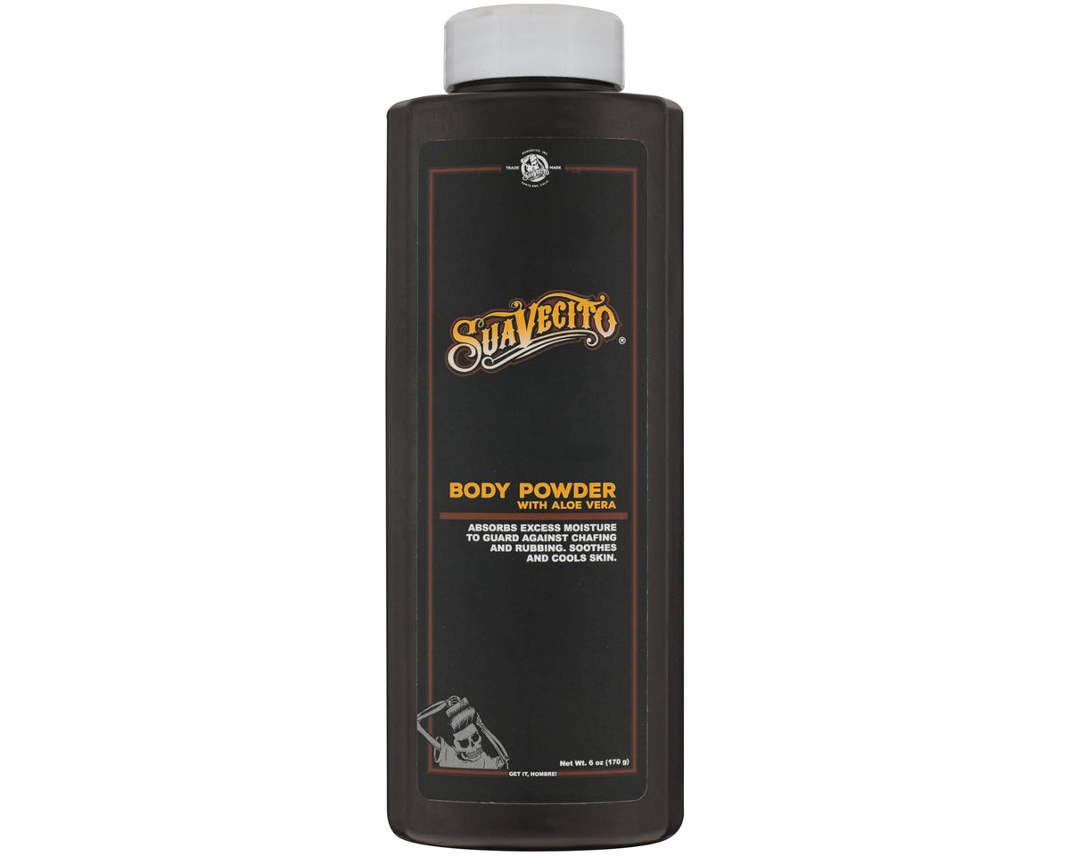 Polvo corporal Suavecito con Aloe Vera: hidrata y mantiene la piel seca.