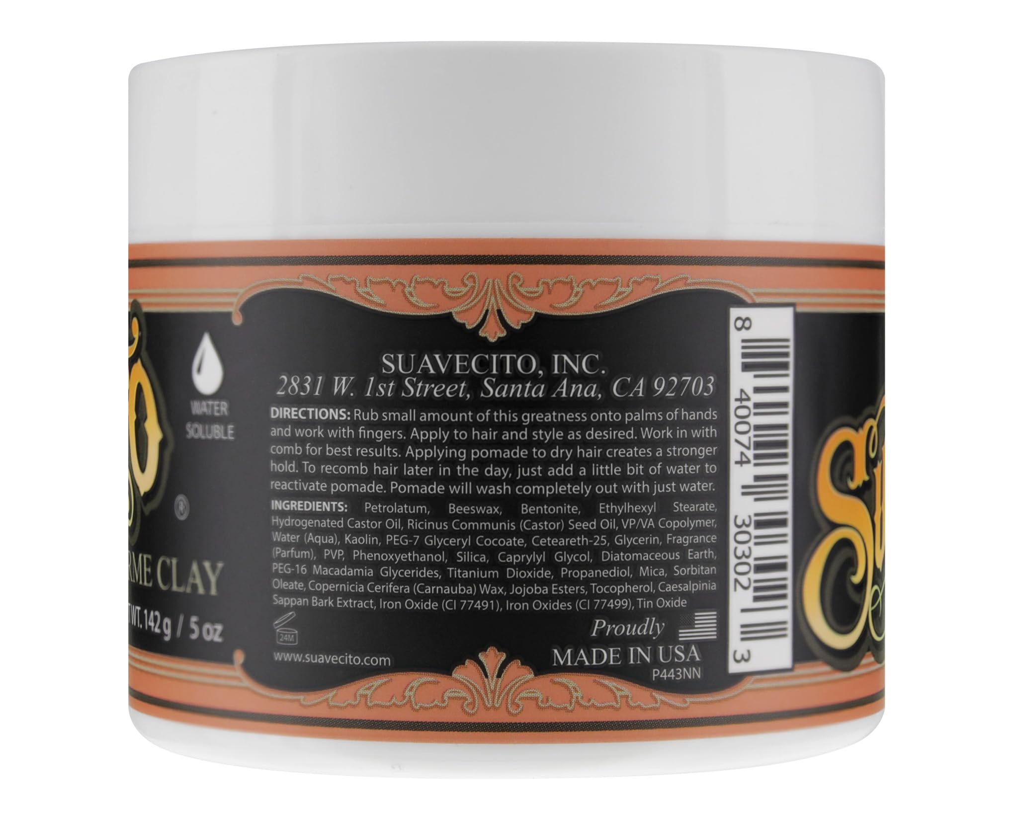 Textura mate de Suavecito Firme Clay para un aspecto natural
