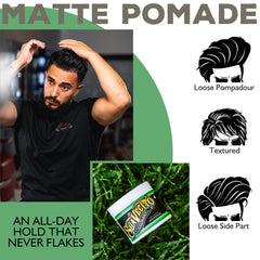 Peinado con efecto mate gracias a Suavecito Pomada Mate.