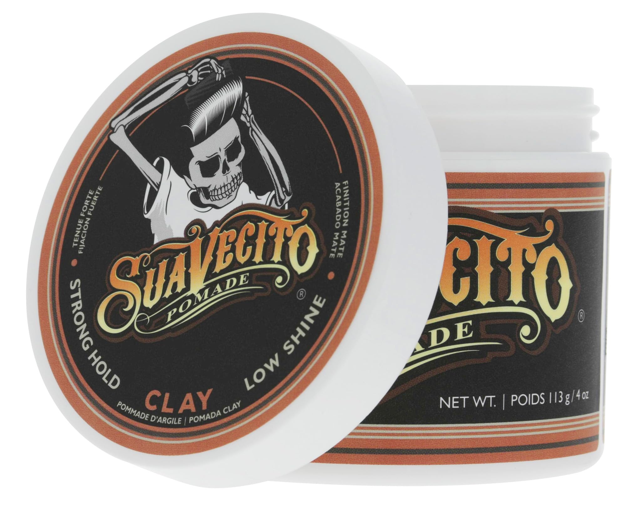 Suavecito Pomade Firme Clay, para pelo fino, mayor agarre sin volumen excesivo.