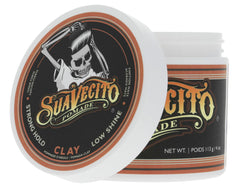Suavecito Pomade Firme Clay, para pelo fino, mayor agarre sin volumen excesivo.