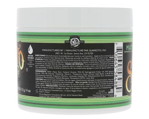 Pomade Matte de Suavecito facilita aplicación suave para peinados con textura natural.