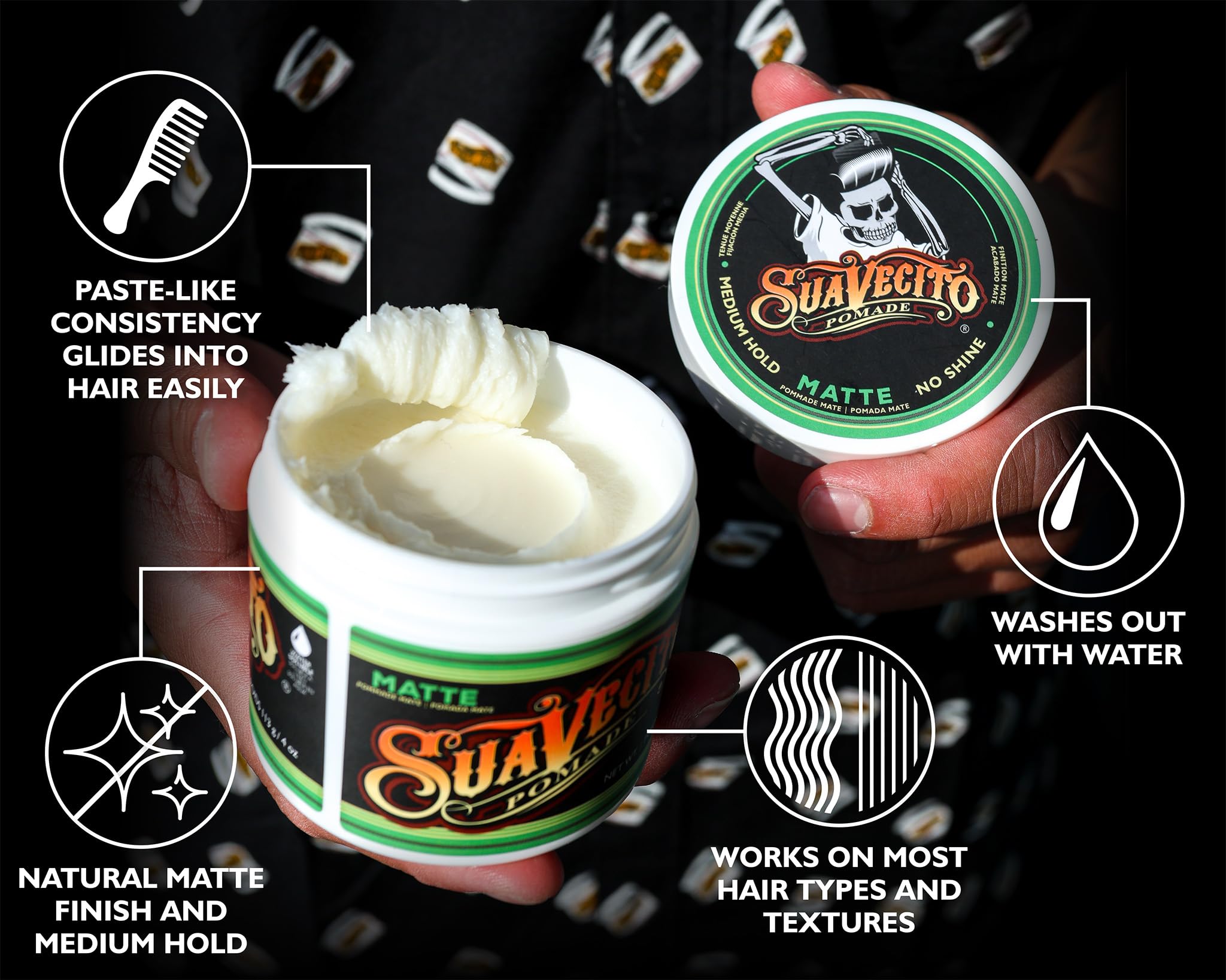 Peinado con Suavecito Matte para un estilo definido