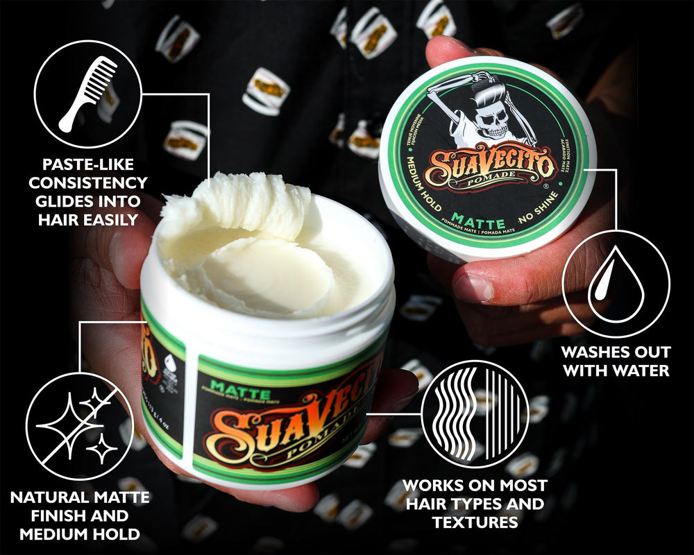 Peinado con Suavecito Matte para un estilo definido