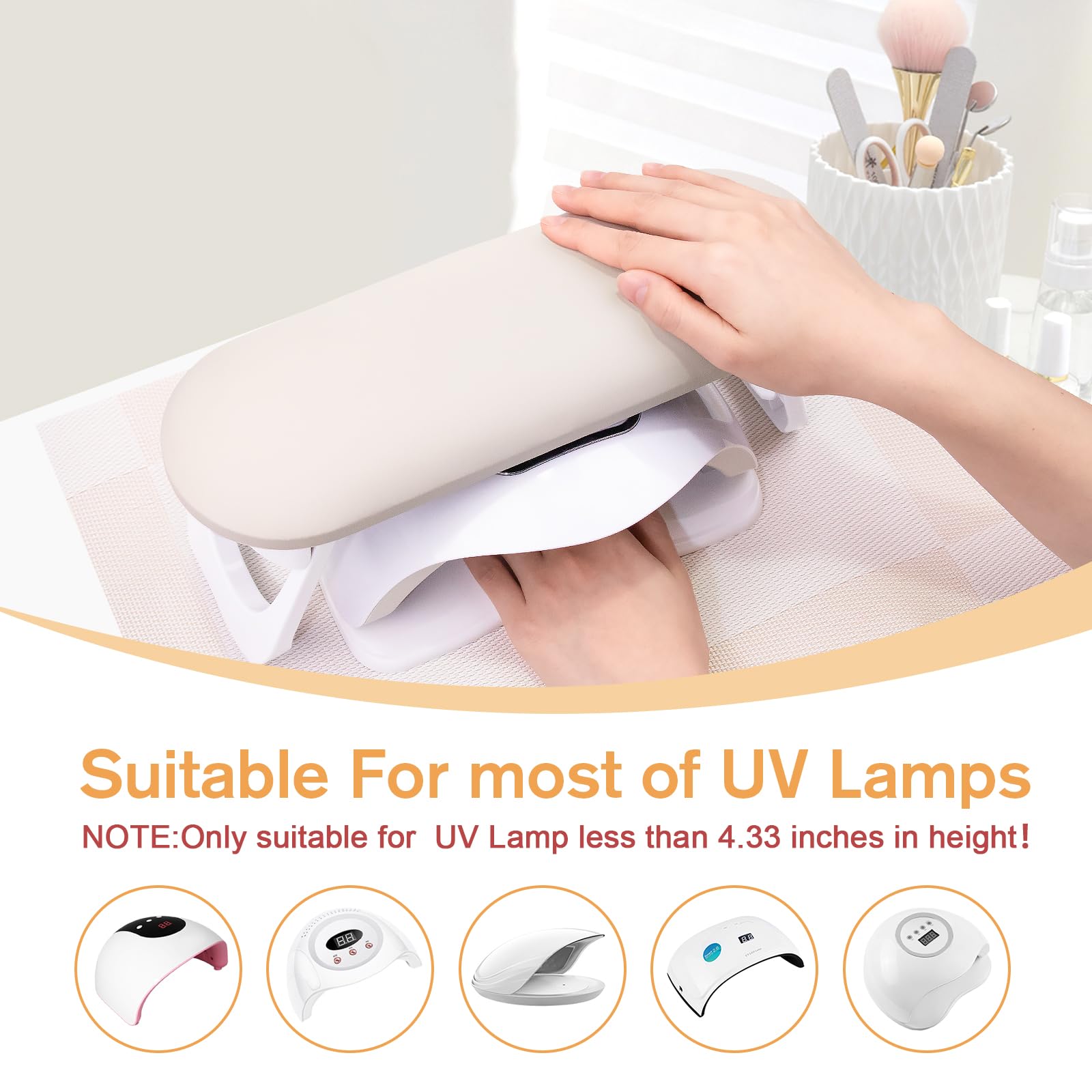 Subay apoyo de uñas desplegable, diseño ergonómico para posición de la mano.