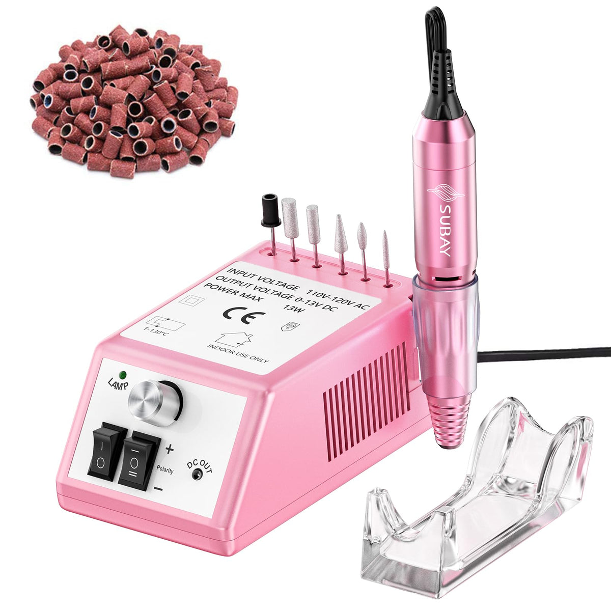 Subay fresa eléctrica para uñas con control de velocidad para manicura y pedicura.
