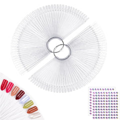 SUBAY Muestras de uñas abanico frontal para práctica de color.