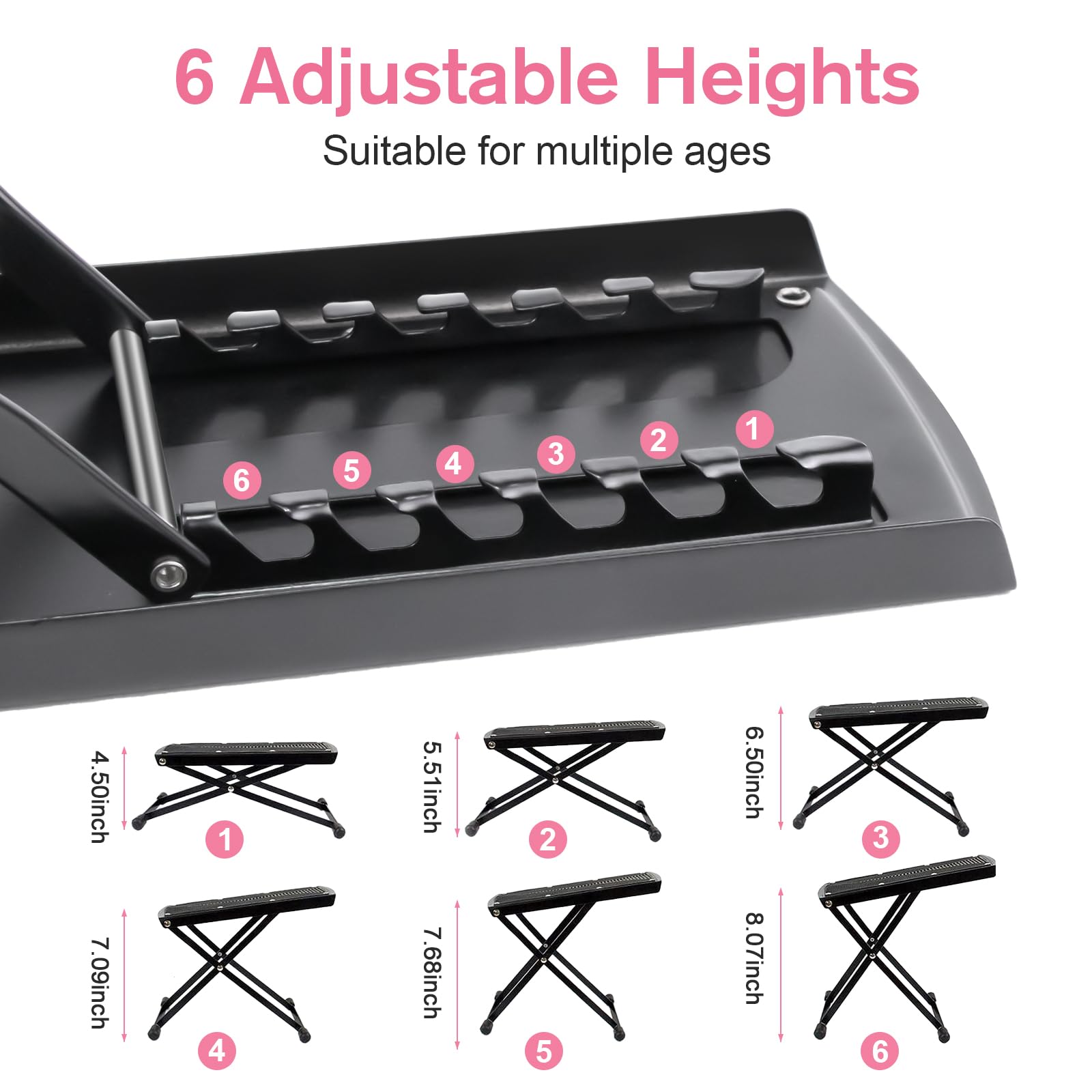 SUBAY Reposapies con base antideslizante para seguridad durante el cuidado de pies.