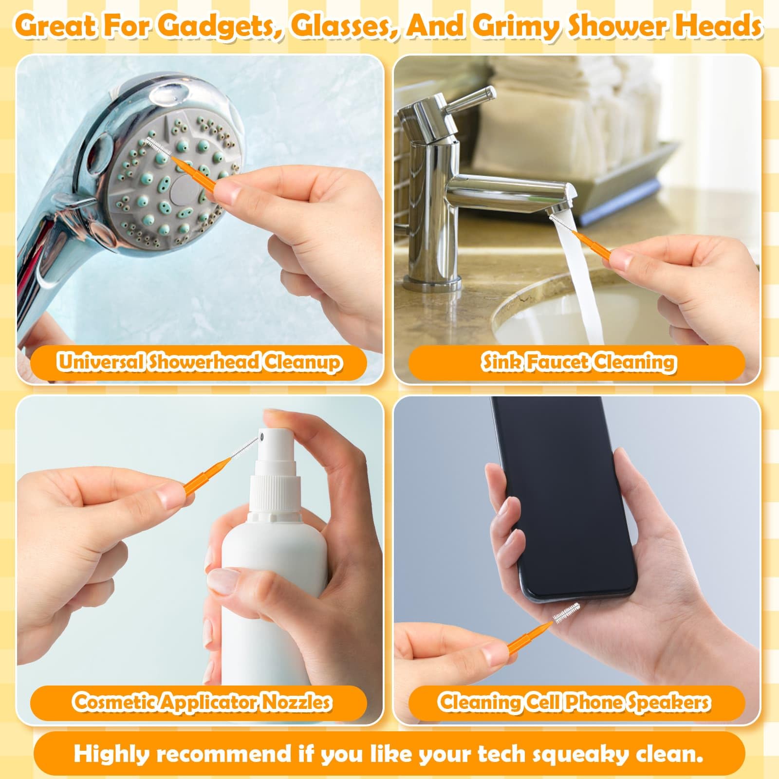 Sublaga: estuche de almacenamiento incluido para organizar herramientas de limpieza en el baño.