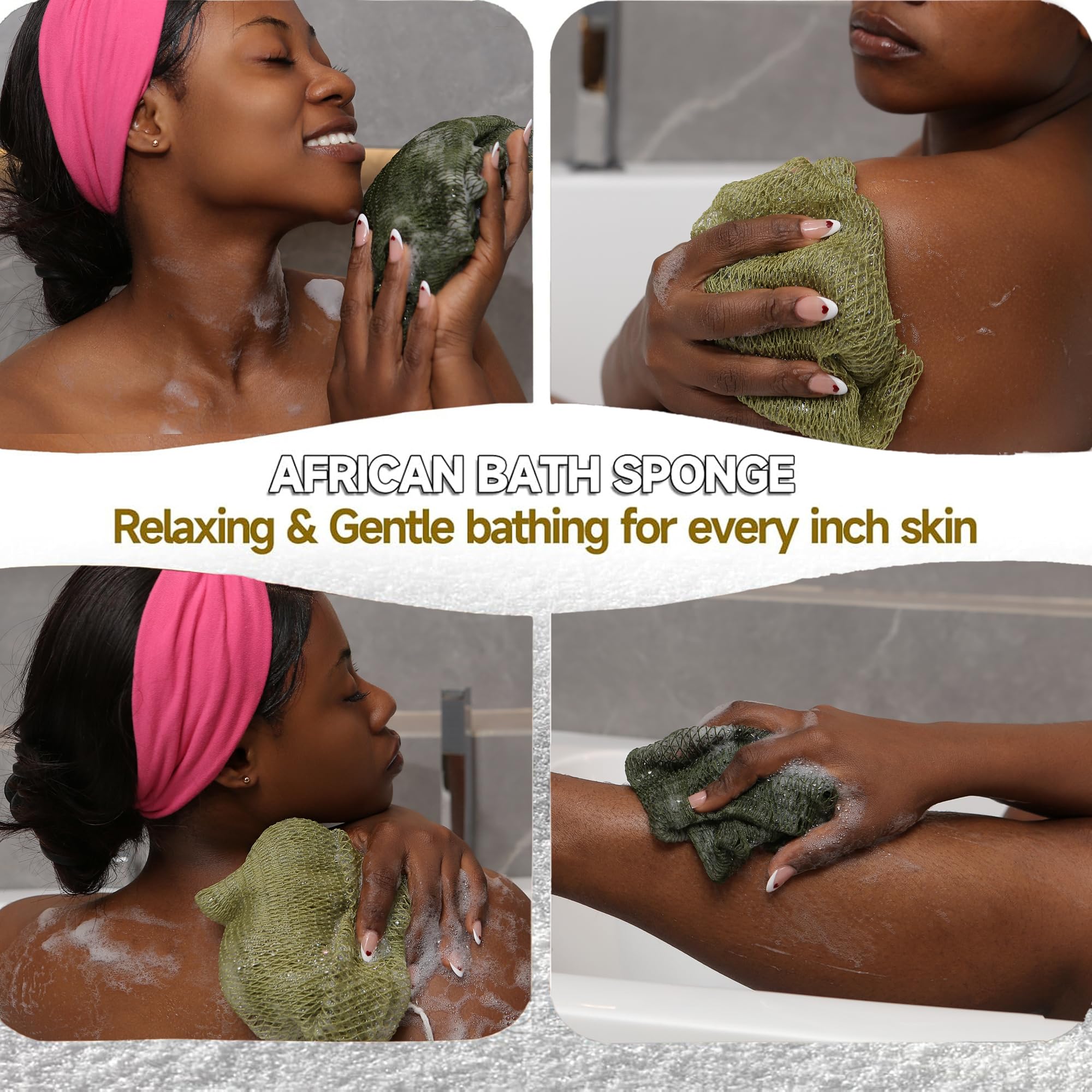 Esponja SubSahara genera espuma rica para lavado corporal suave.