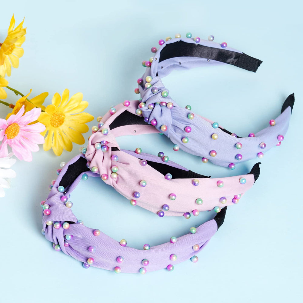 Diadema Sucrain coloridas de perlas sintéticas, embellece peinados con estilo.