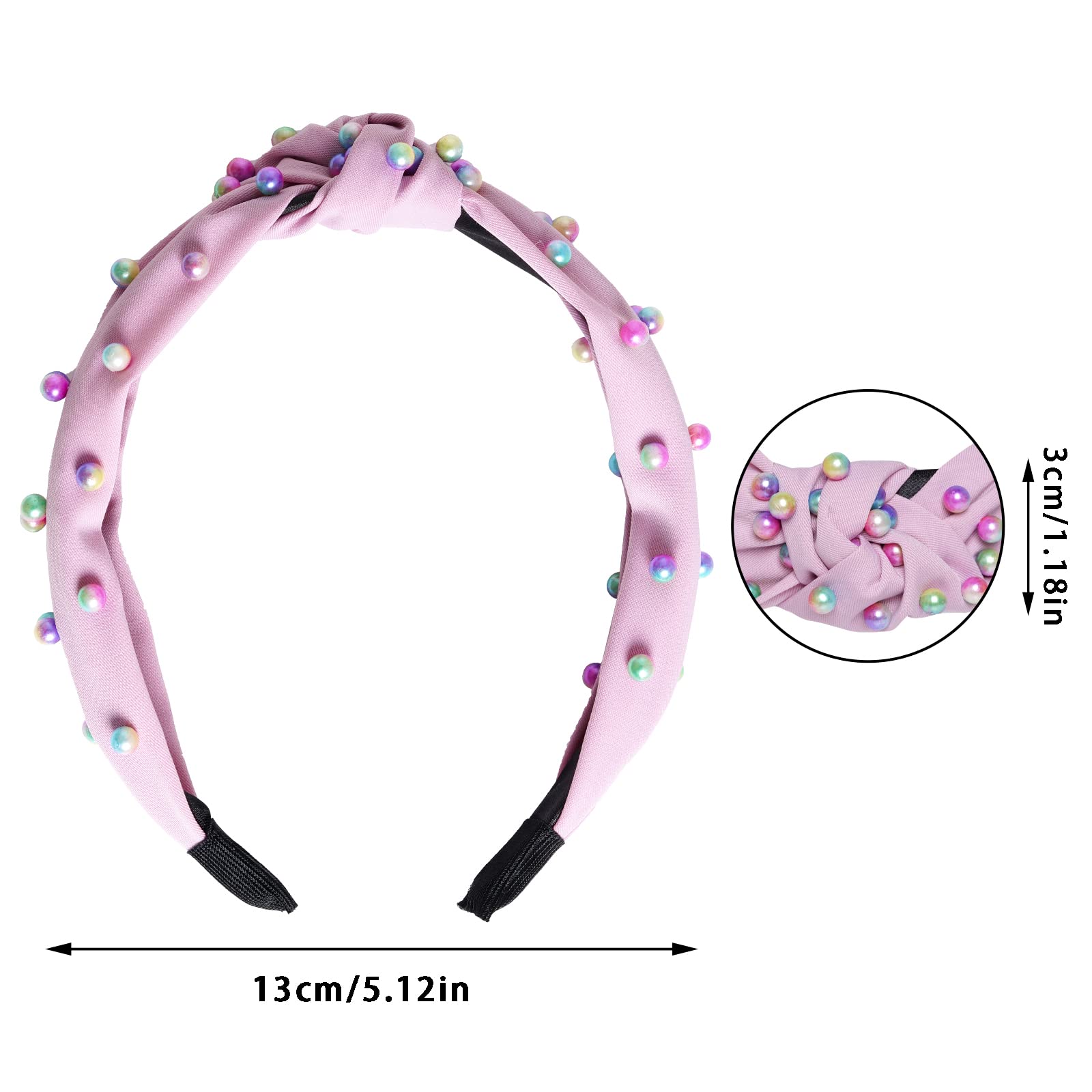 Diadema Sucrain de perlas sintéticas con nudo cruz azul, uso diario elegante.