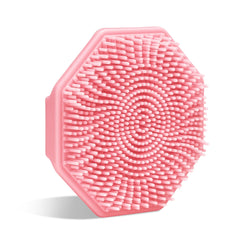 Cepillo facial Sud Scrub de silicona antimicrobiano en rosa, cuidado suave para la piel.
