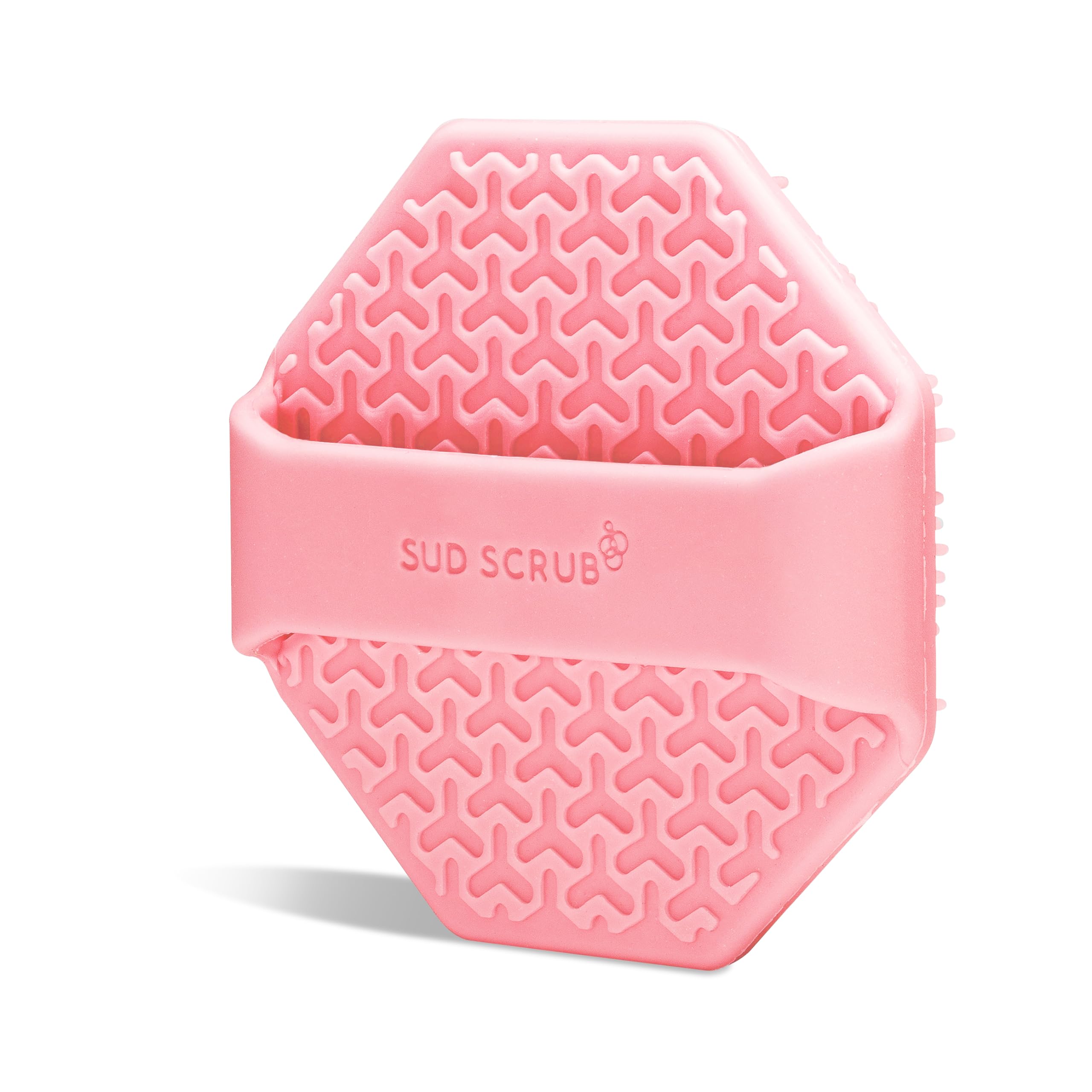Cepillo facial Sud Scrub rosa facilita el ritual diario de exfoliación suave.