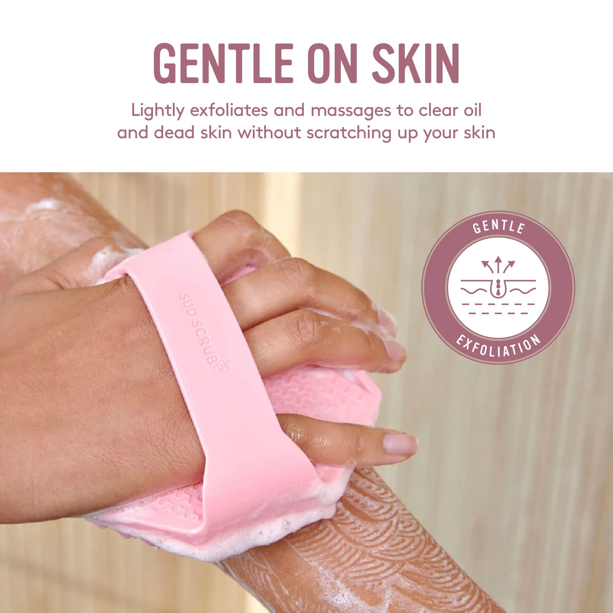 Sud Scrub, texturas flexibles exfoliantes, eliminan grasa suave sin irritar.