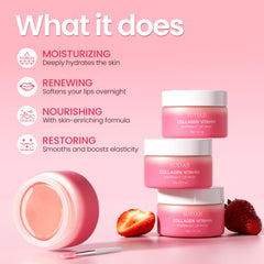 SUDAJI Lip Mask ingredients highlight hyaluronic acid and collagen for deep moisture.