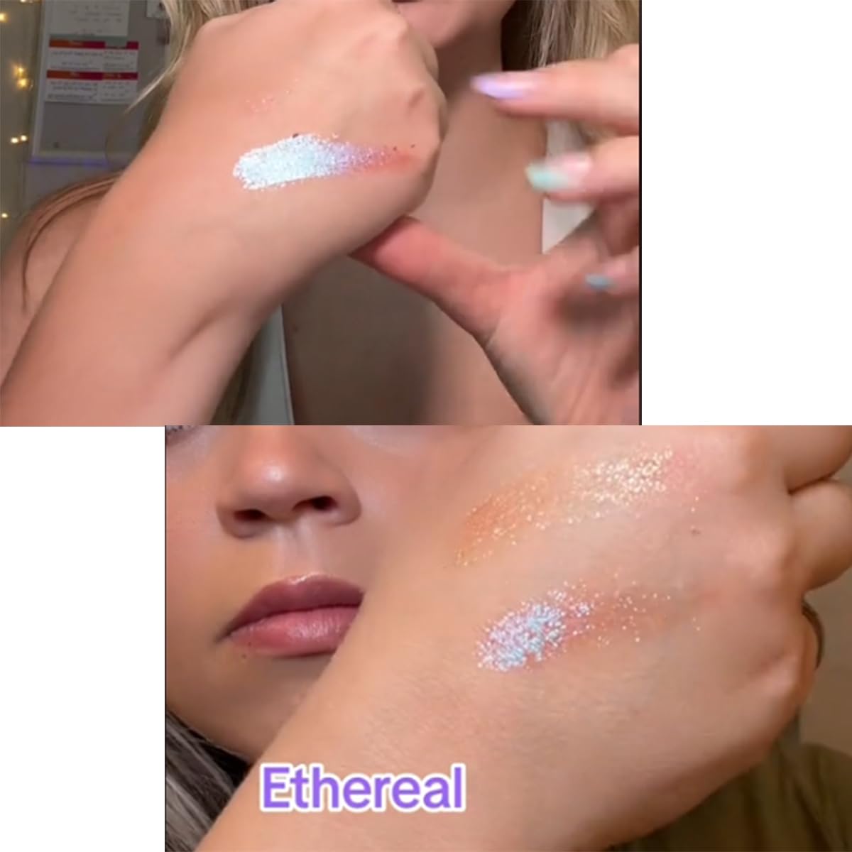 Sombra con brillo de Sudxin: textura suave para destellos sutiles.