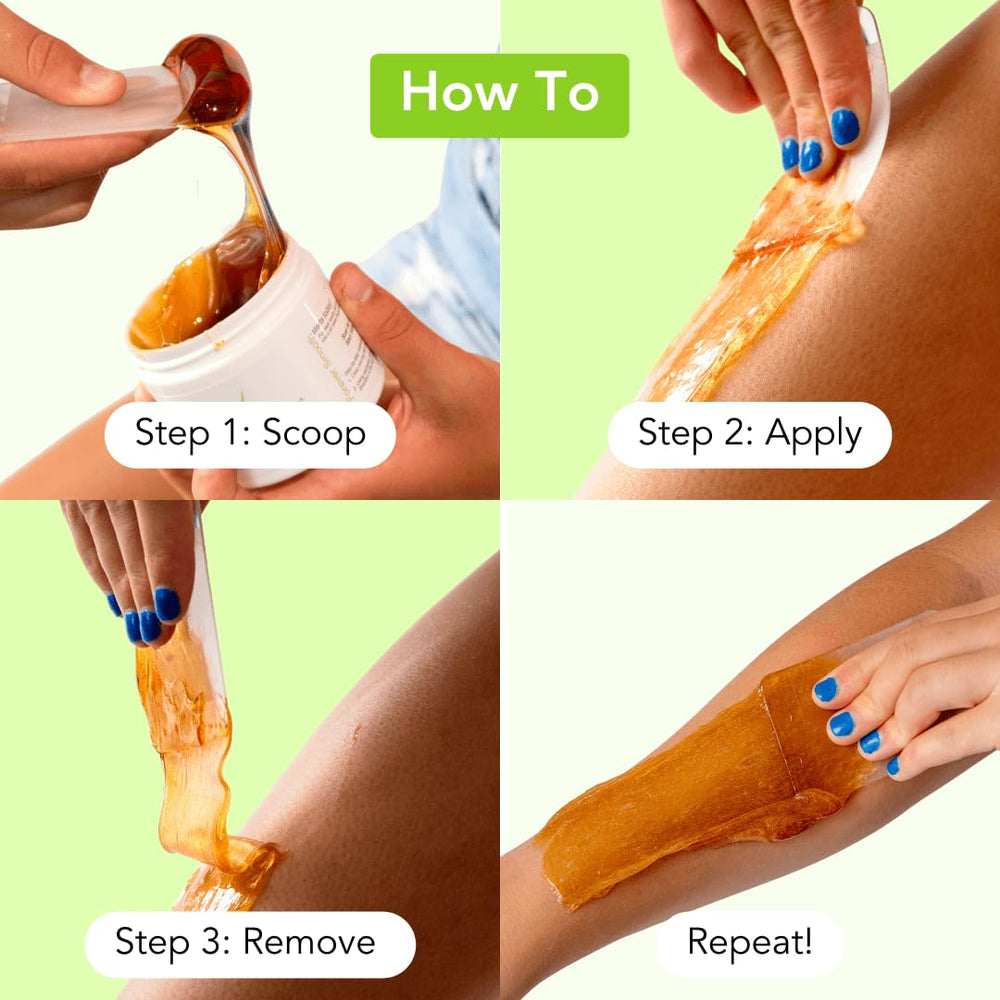 Sugar Me Smooth aplicación en la piel de la mano para depilación cómoda.