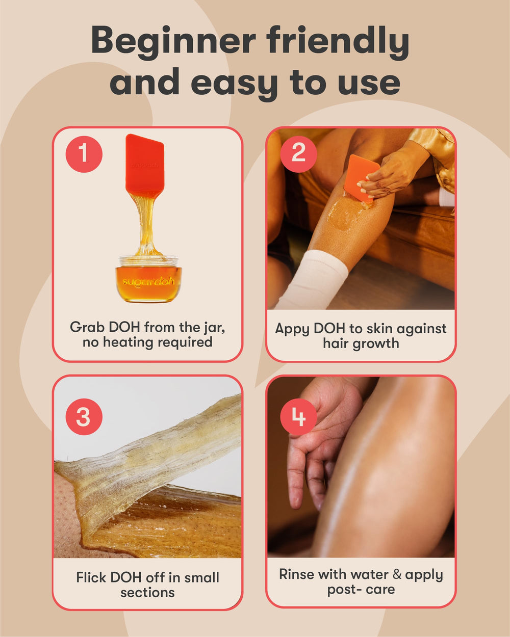 Pasta de azúcar Sugardoh con textura suave para depilación cómoda