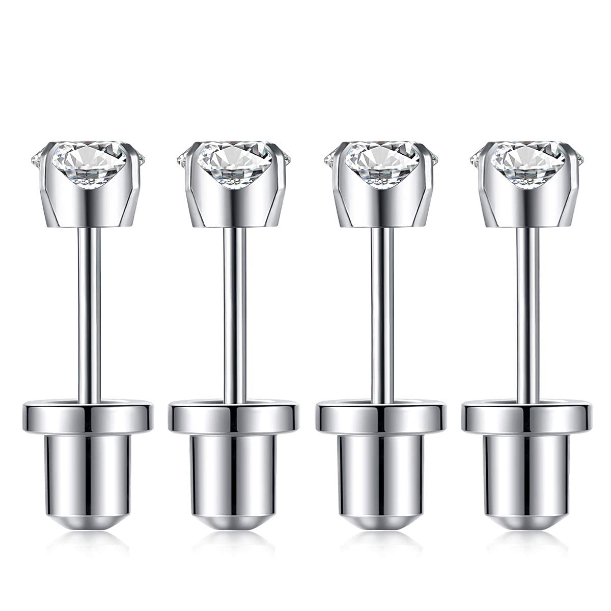 Sugartang zirconia cúbica 4mm: acabado brillante para un look elegante y discreto.